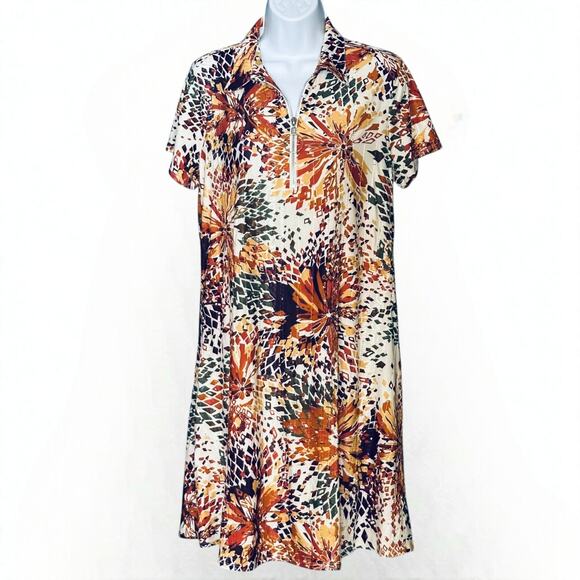 Ava & Grace Short Sleeve Floral Dress Medium Fit & Flare Sequined Metallic Party - Picture 1 of 10